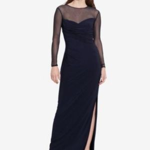 Fancy Jersey Gown Dress w/ Slit on Bottom